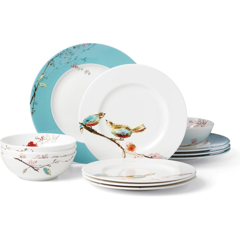 imageLenox 897261 Chirp Mugs Set of 412Piece Dinnerware Set