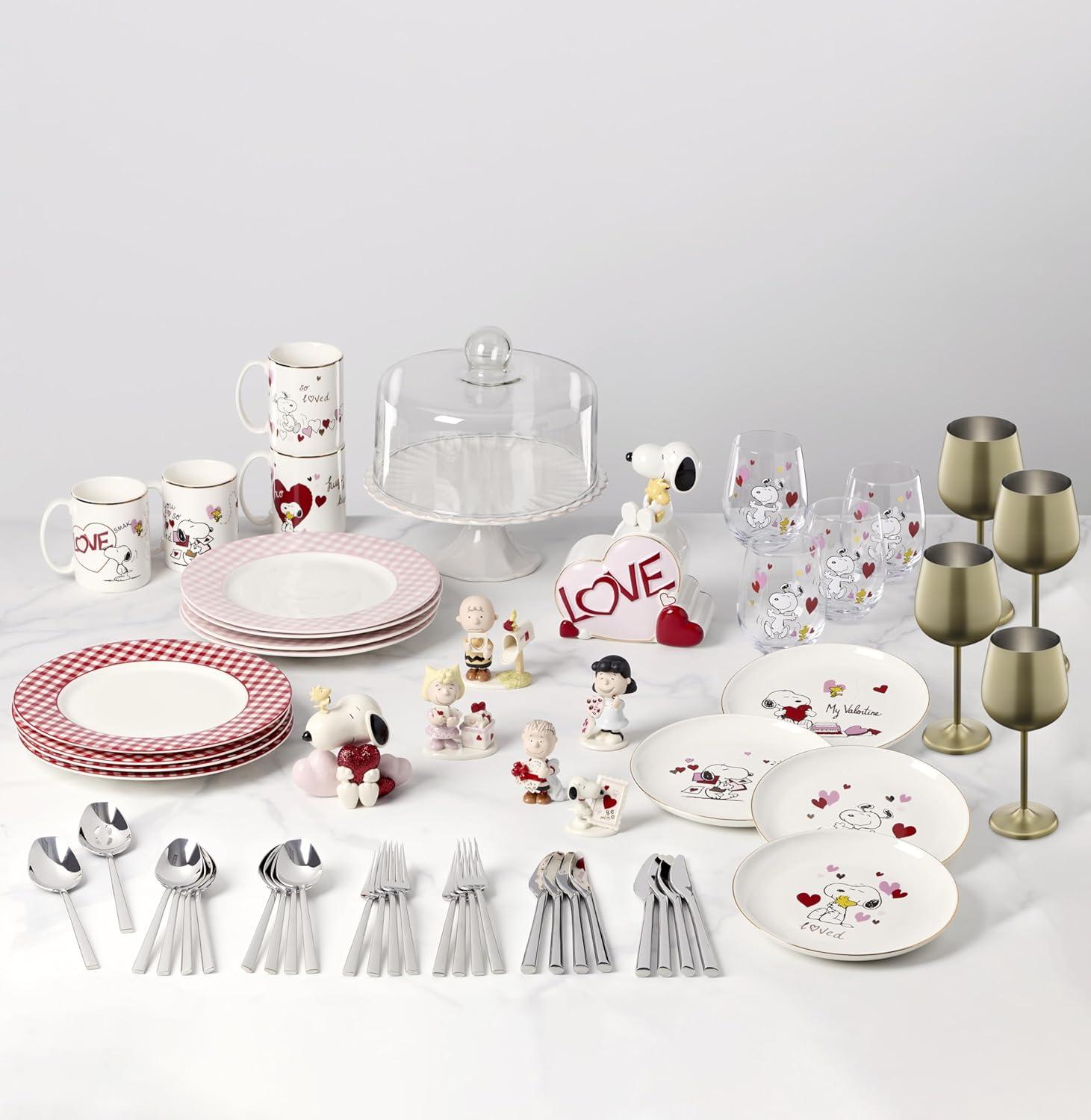 imageLenox 897218 Snoopy Valentines Day Candy JarAccent Plates Set of 4