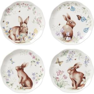 Lenox 893456 Butterfly Meadow Bunny Salt & Pepper, Easter Serveware(Accent Plates  Set of 4)