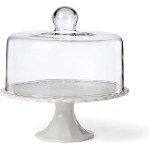 Lenox 896913 French Perle White Cake Plate with Dome, 11″ H x 10.25″ D
