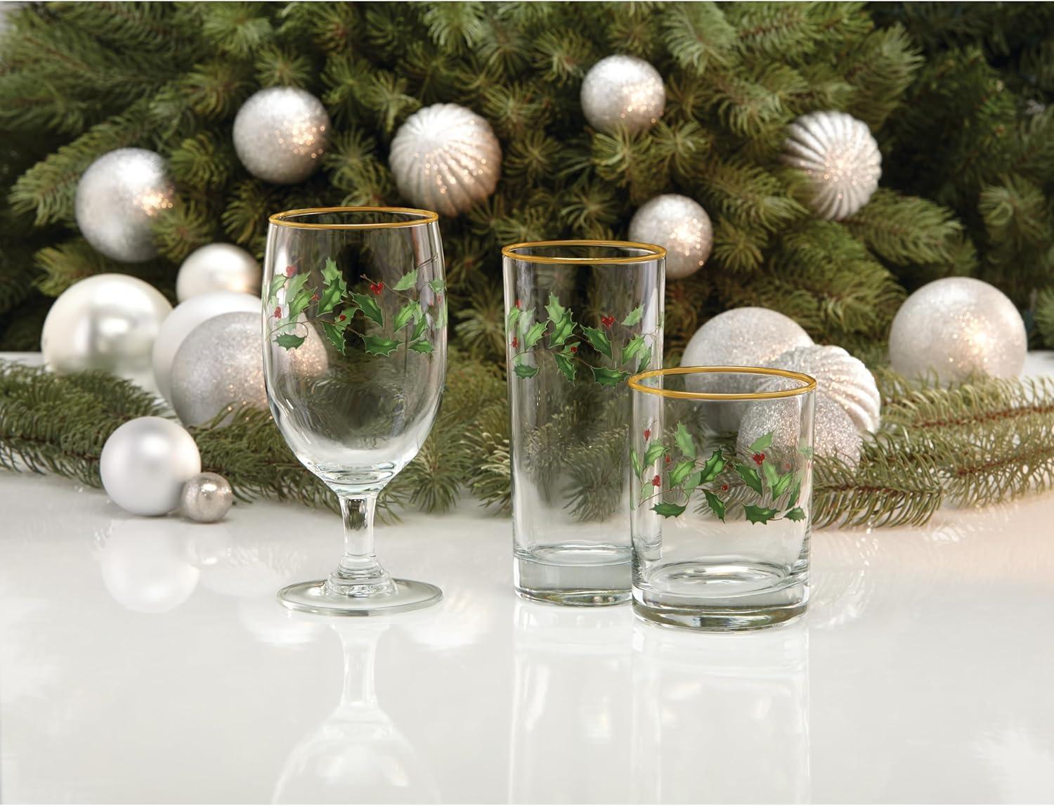 imageLenox 849605 Holiday 4Piece Highball Glass Set Christmas Dinnerware Hosting