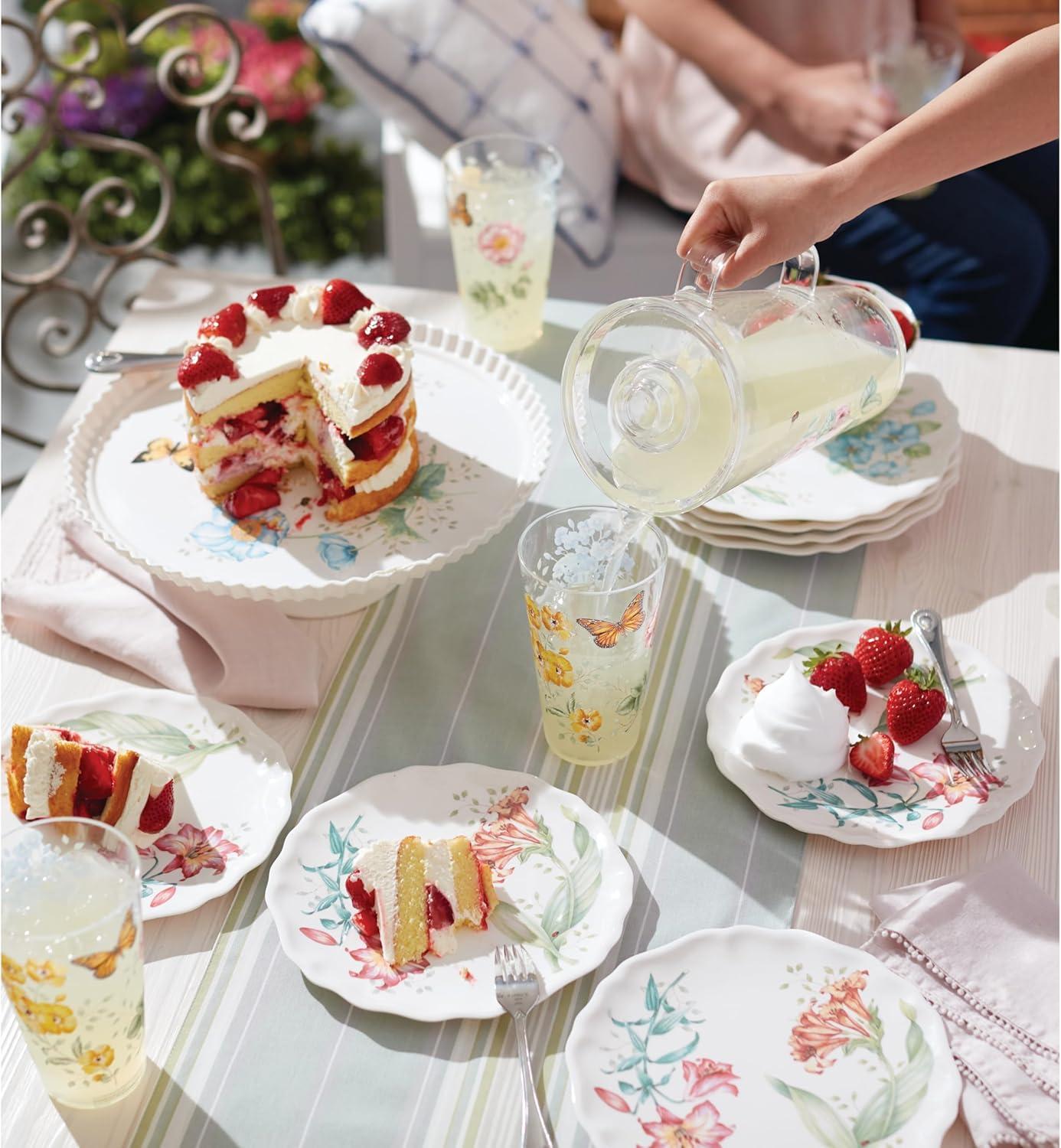 imageLenox 866239 Butterfly Meadow Acrylic 4Piece Highball Set 20 oz Acrylic NOT GLASS4 Count Pack of 1