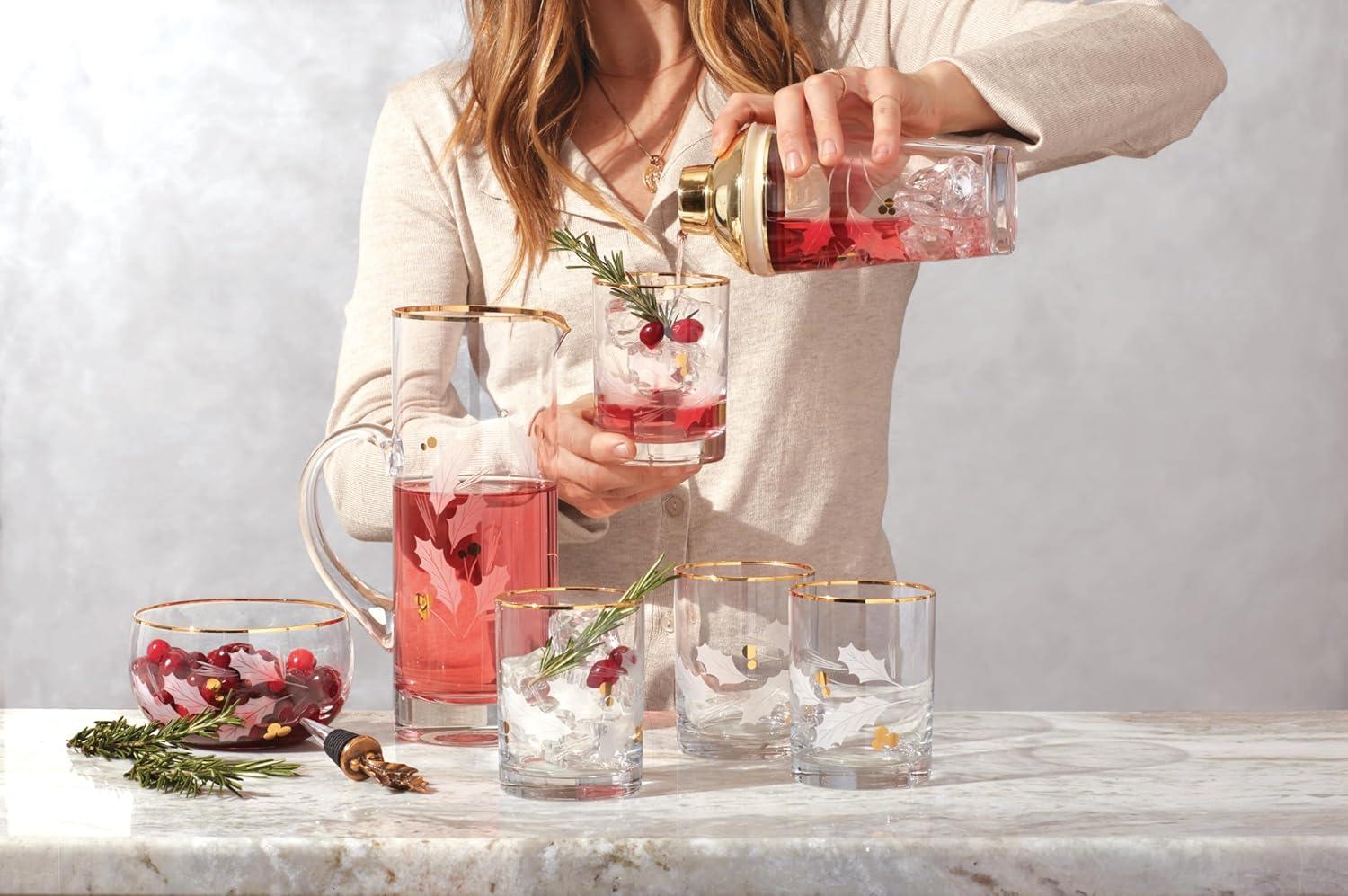 imageLenox 886861 Holiday Gold 4Piece Double Old Fashioned Set Christmas Theme