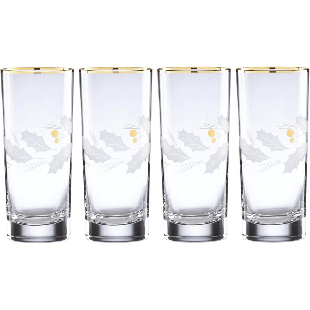 imageLenox 886859 Holiday Gold 4Piece Highball Glass Set Christmas Dinnerware Hosting