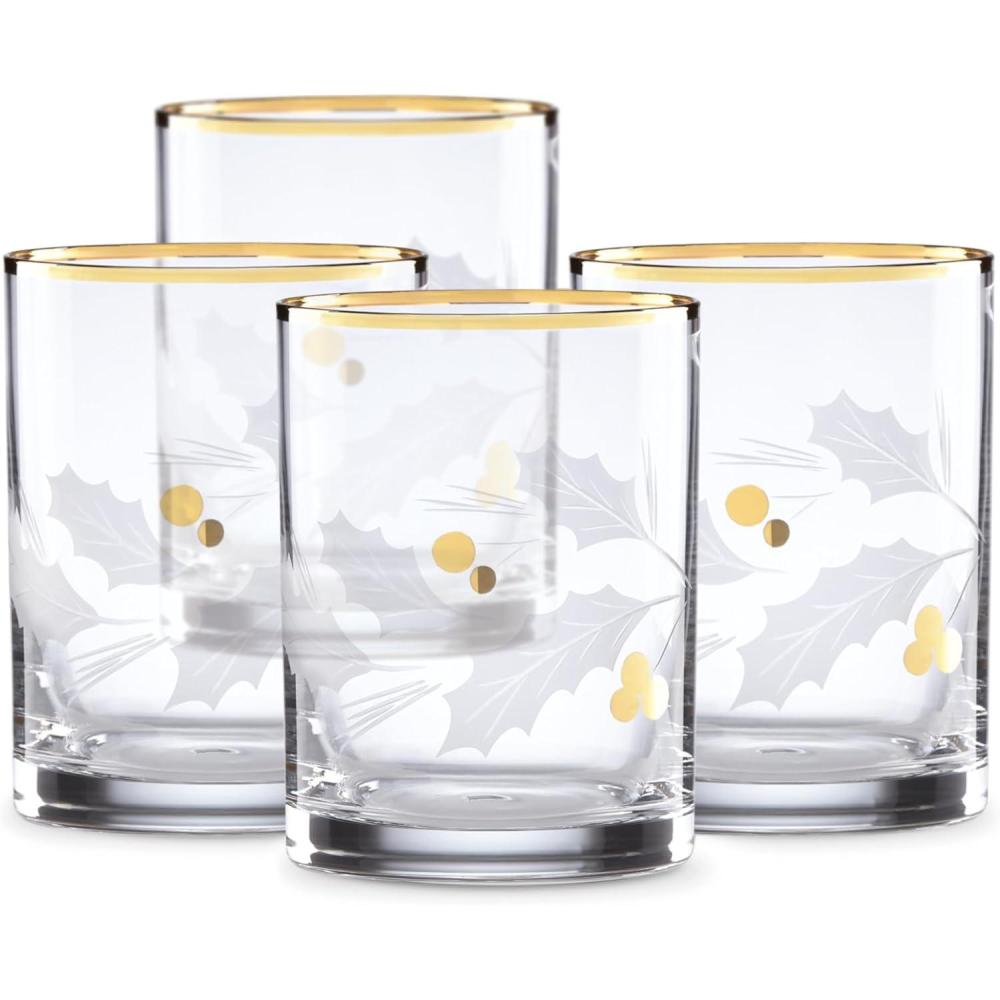 imageLenox 886861 Holiday Gold 4Piece Double Old Fashioned Set Christmas Theme