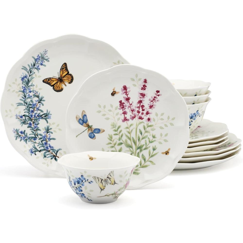 imageLenox 897831 Butterfly Meadow Herbs Tall Tumblers Set Of 412Piece Dinnerware Set