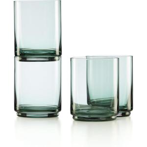 Lenox Tuscany Classics 4Pc Short Glasses, 1.10, Orange(Tall Glasses  Set of 4  Green)