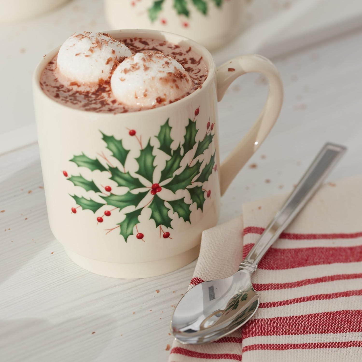 imageLenox 146504030 Holiday Teacup Christmas DrinkwareStackable Mugs