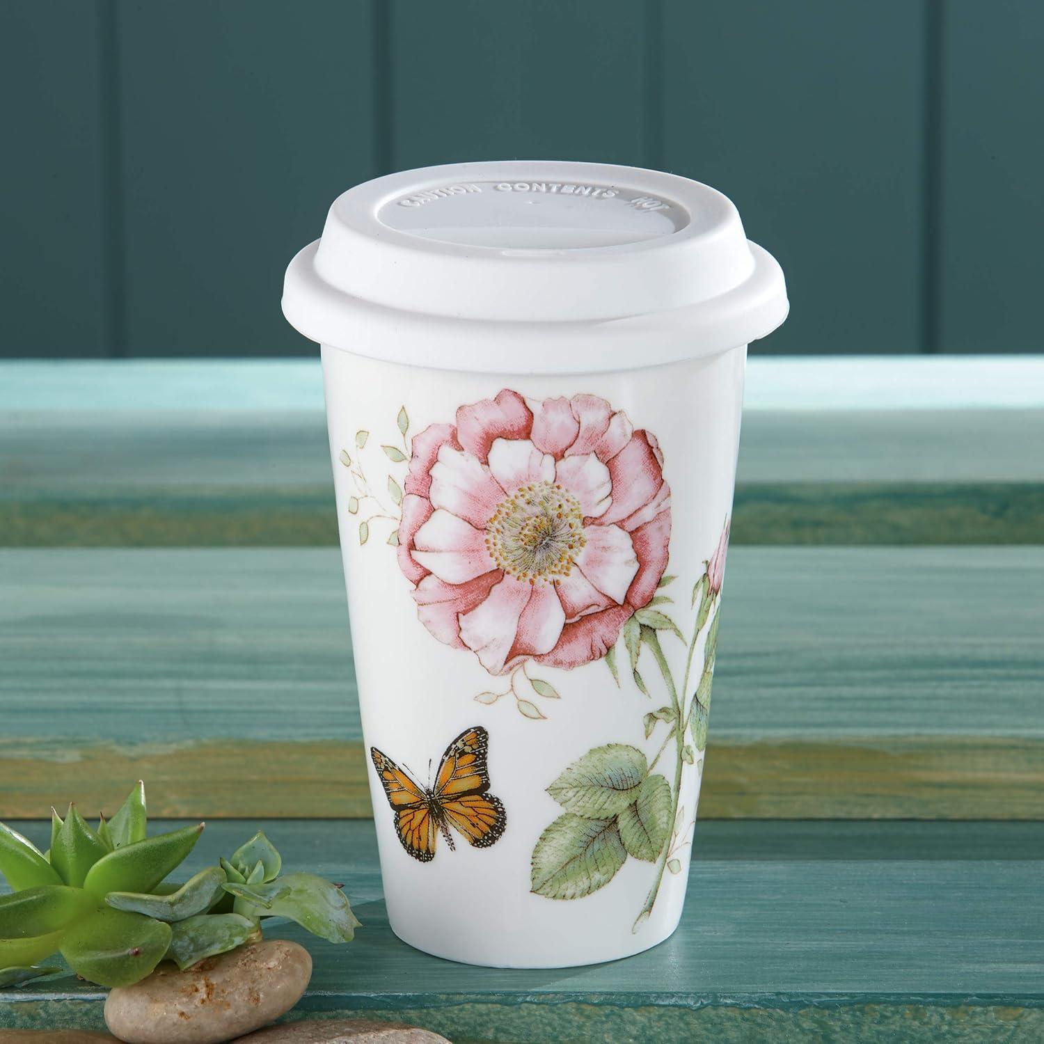 imageLenox 837583 Butterfly Meadow Thermal Travel Mug Multicolor 1 Count Pack of 1Thermal Travel Mug Multicolor