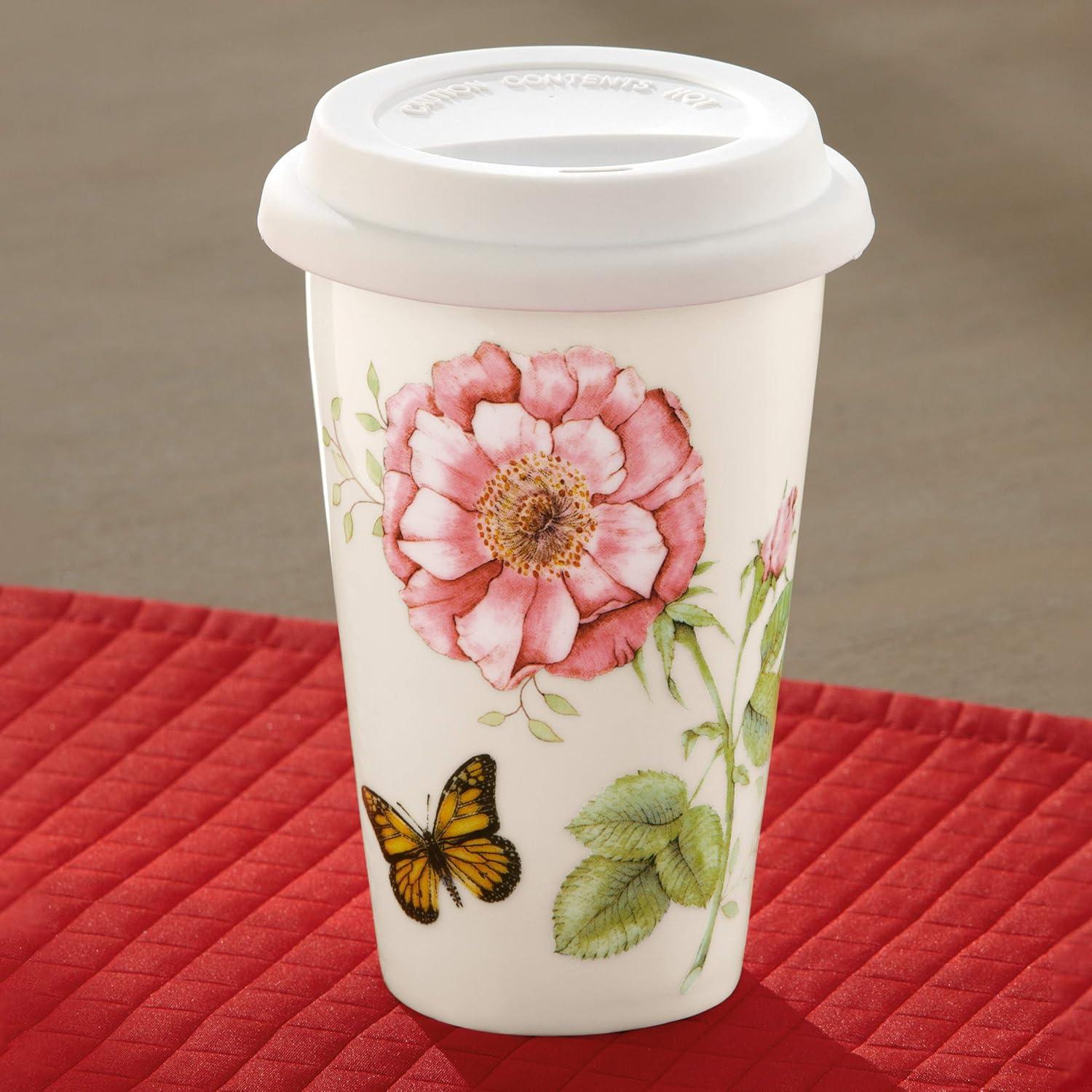 imageLenox 837583 Butterfly Meadow Thermal Travel Mug Multicolor 1 Count Pack of 1Thermal Travel Mug Multicolor