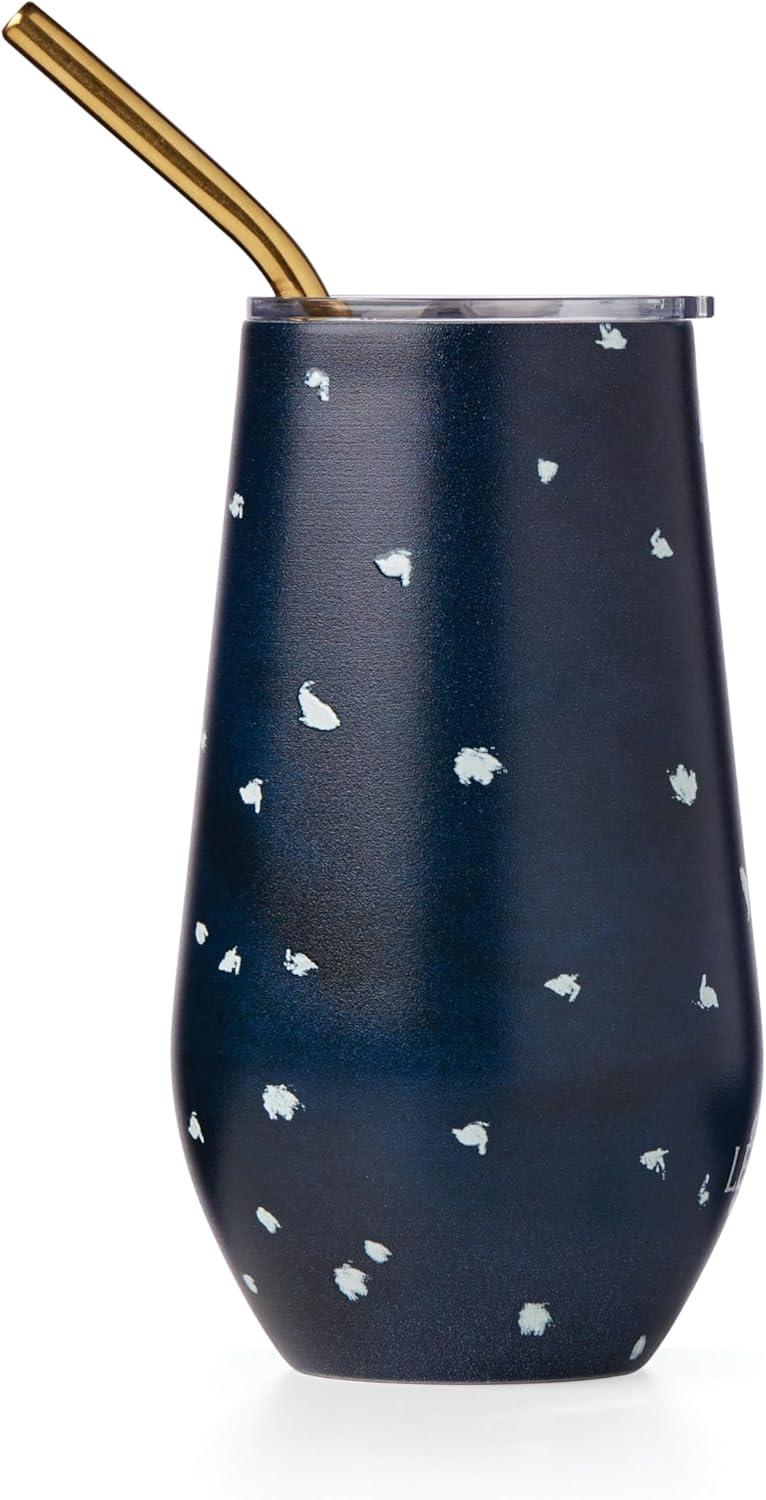 imageLenox 895898 Blue Bay Ikat Pattern Stainless Steel Cocktail TumblerDot