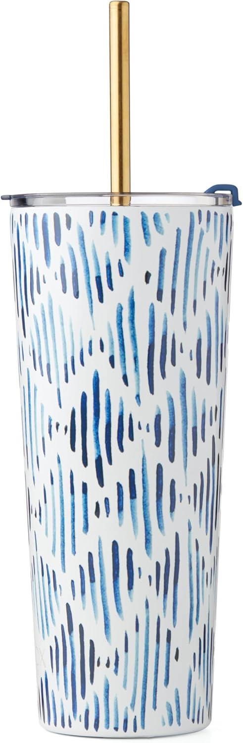 imageLenox 895898 Blue Bay Ikat Pattern Stainless Steel Cocktail TumblerIkat