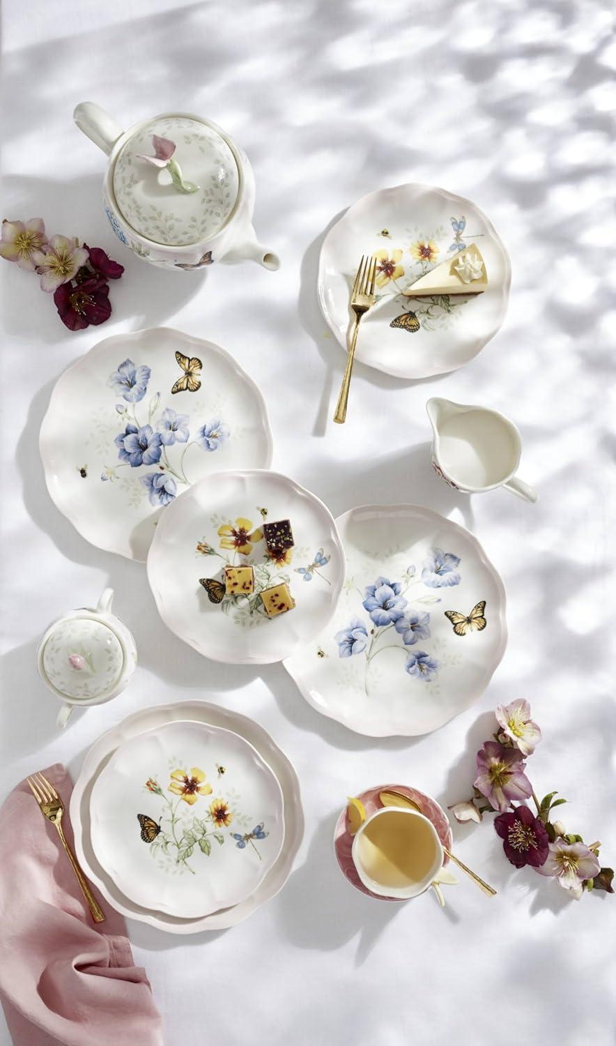 imageLenox 897102 Butterfly Meadow Pink Ombre 5Piece Tea Set12Piece Dinnerware Set