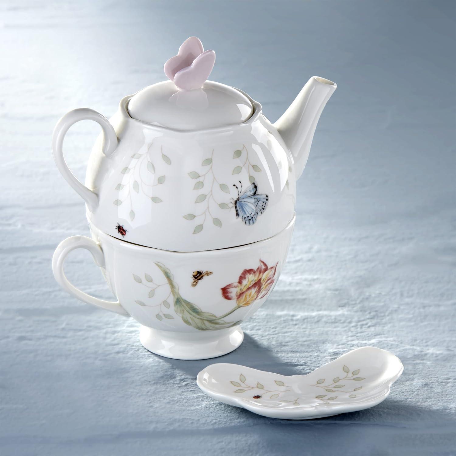 imageLenox Butterfly Meadow 8Piece Tea Set Service for 2 White173 LB