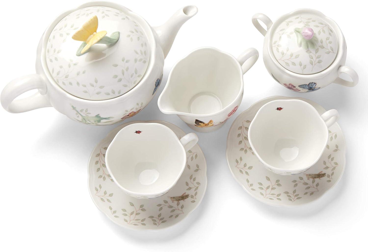 imageLenox Butterfly Meadow 8Piece Tea Set Service for 2 White2 Piece Set