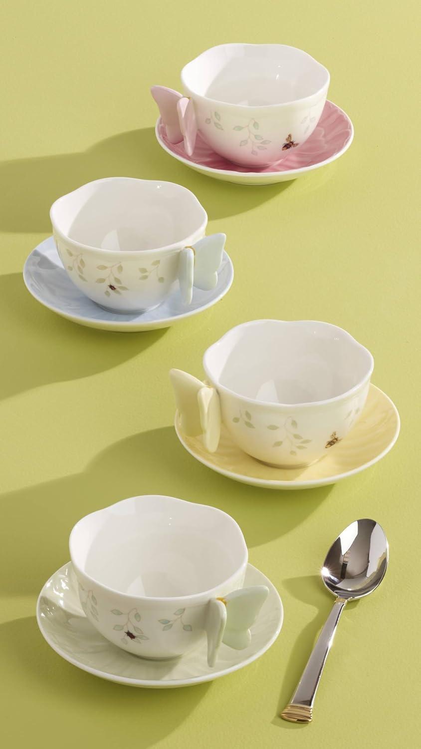 imageLenox Butterfly Meadow Figural Cup and Saucer Set BlueCup and Saucer Pink