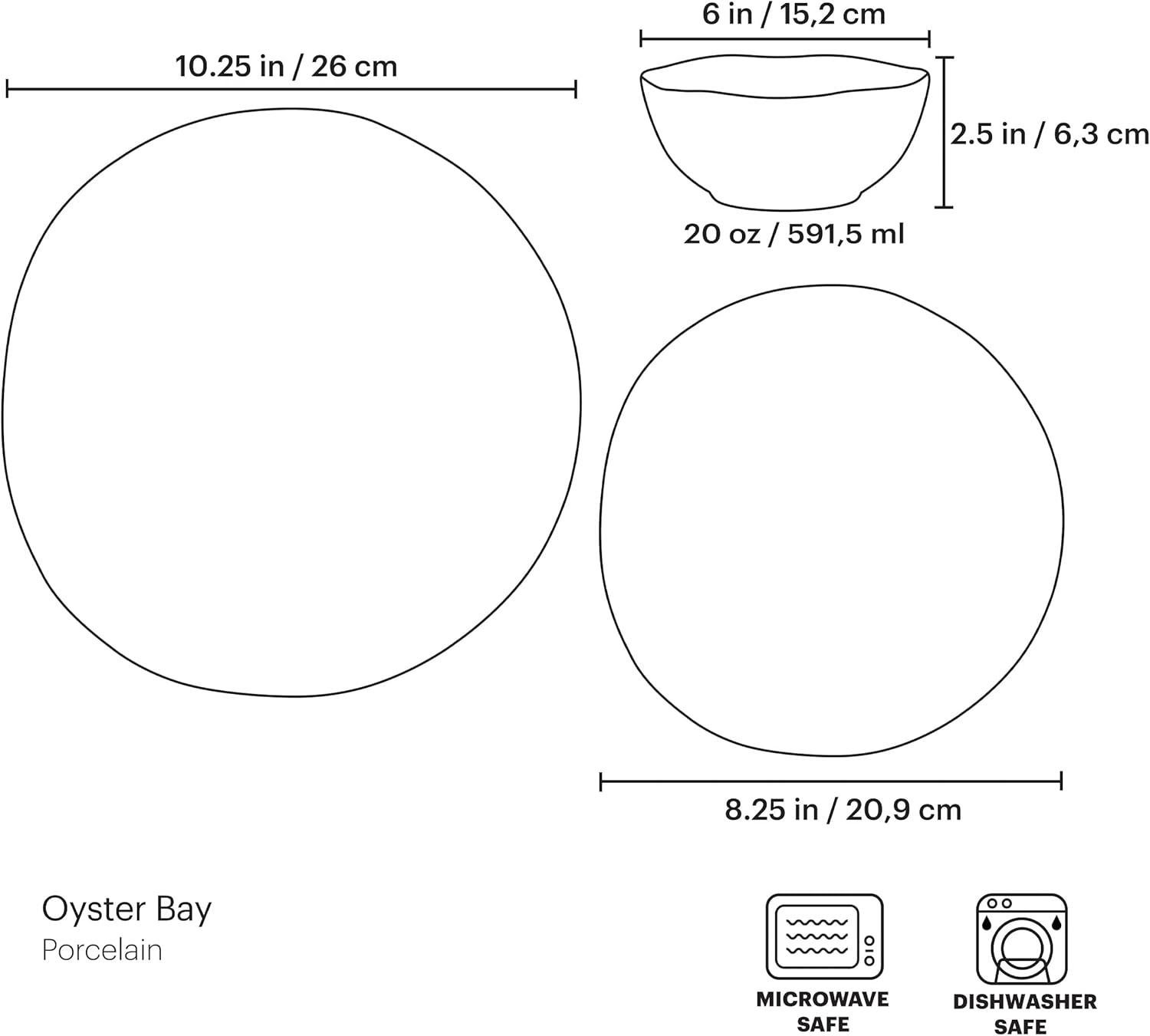 imageLenox Oyster Bay 4Pc Mugs 275 White12Piece Dinnerware Set