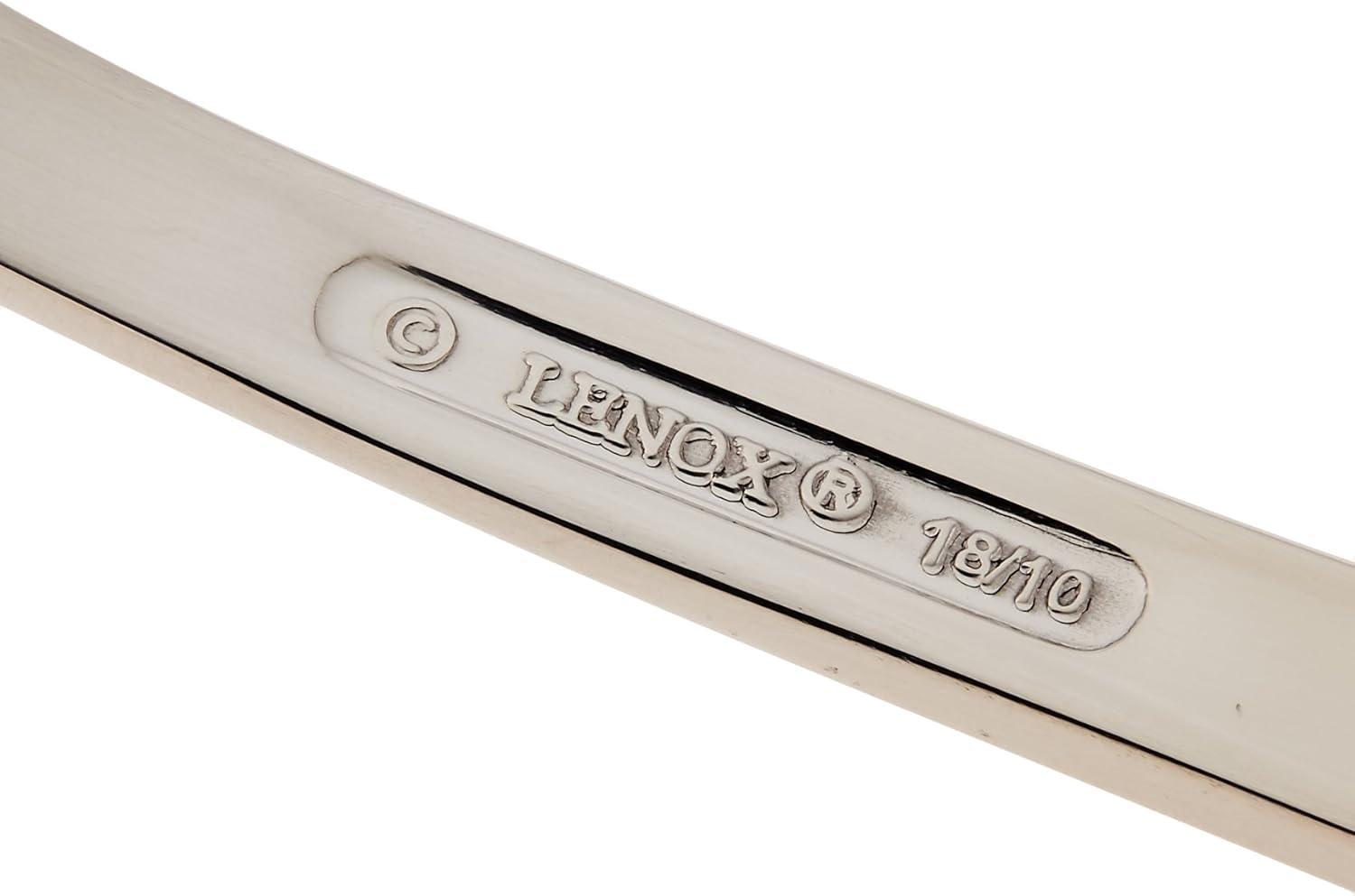 imageLenox Silverware Set For 12 Portola 65Piece Flatware Set with Serving Utensils Service For 12 1810 Stainless Steel Flatware Dishwasher Safe Knives Spoons and Forks Silver 65 pieces