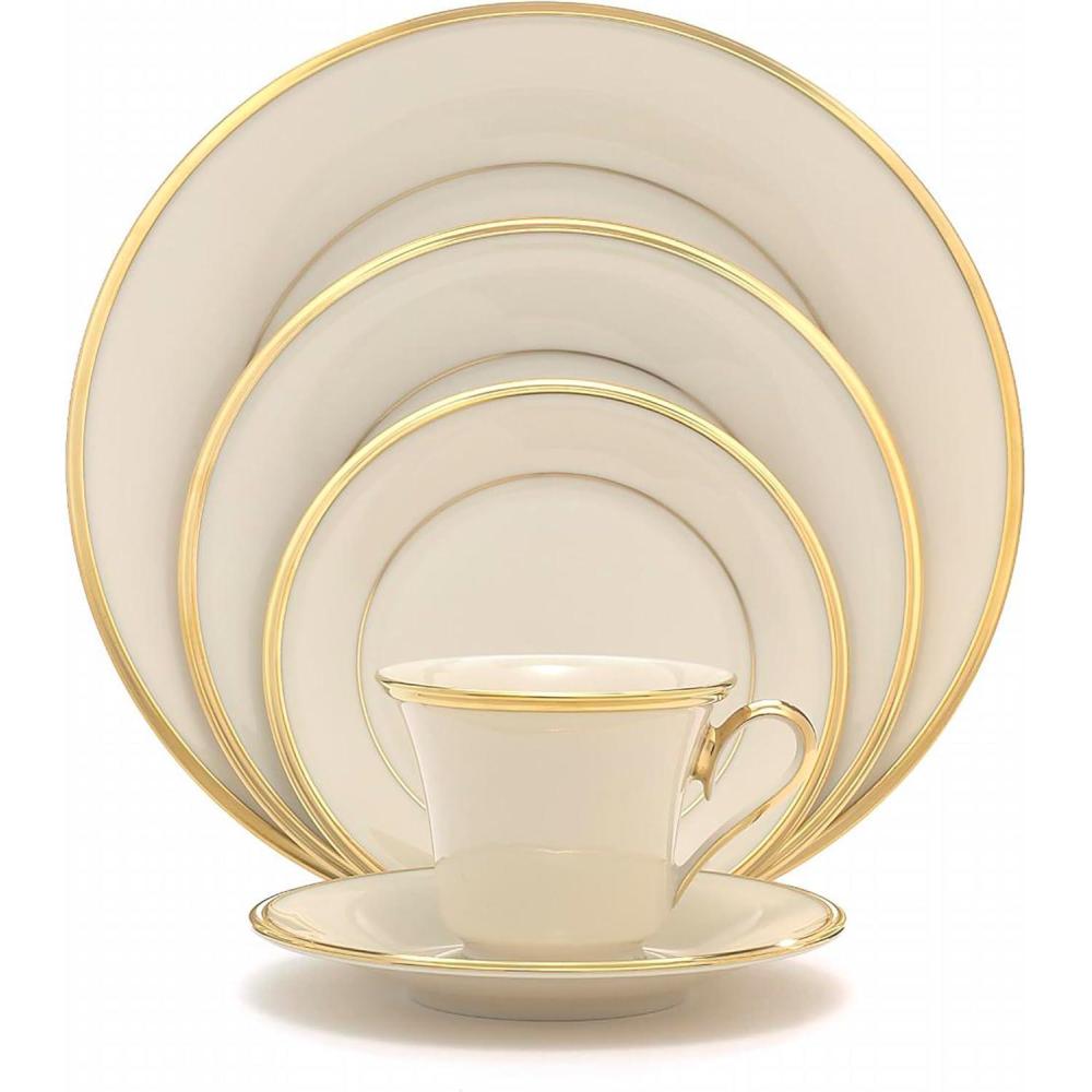 imageLenox 140104040 Eternal Saucer 1 Piece Porcelain 6 x 6 Service for 1 Porcelain5Piece Place Setting