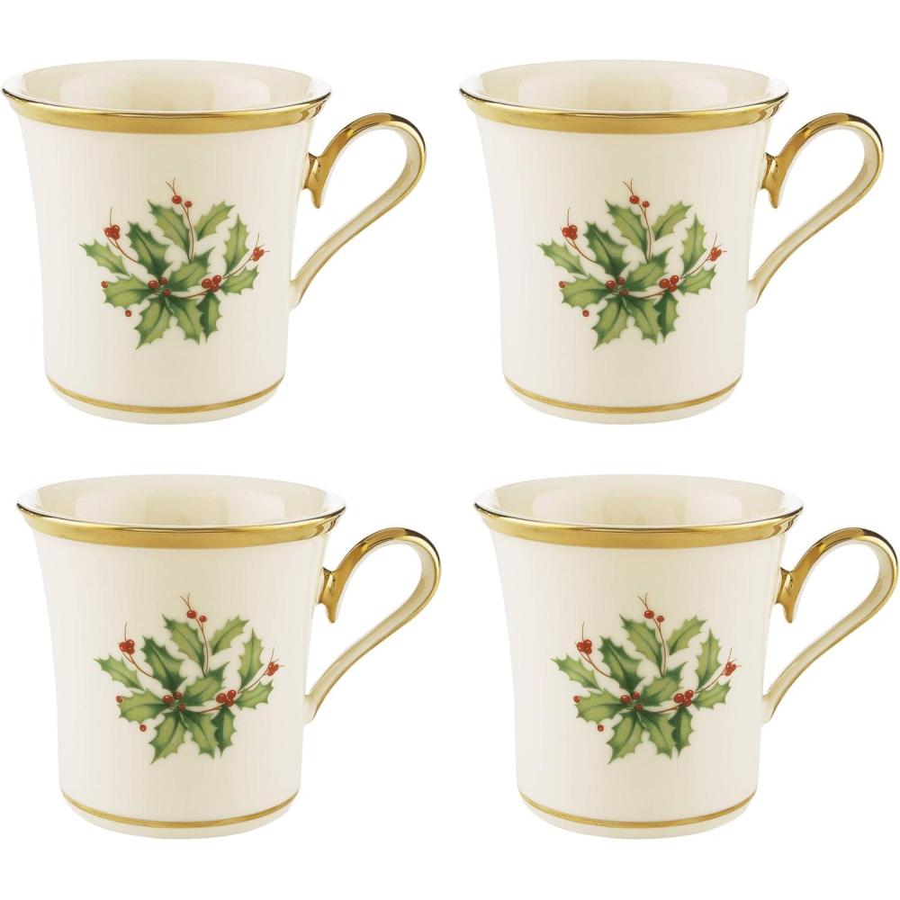 imageLenox 146504030 Holiday Teacup Christmas DrinkwareMugs Set of 4