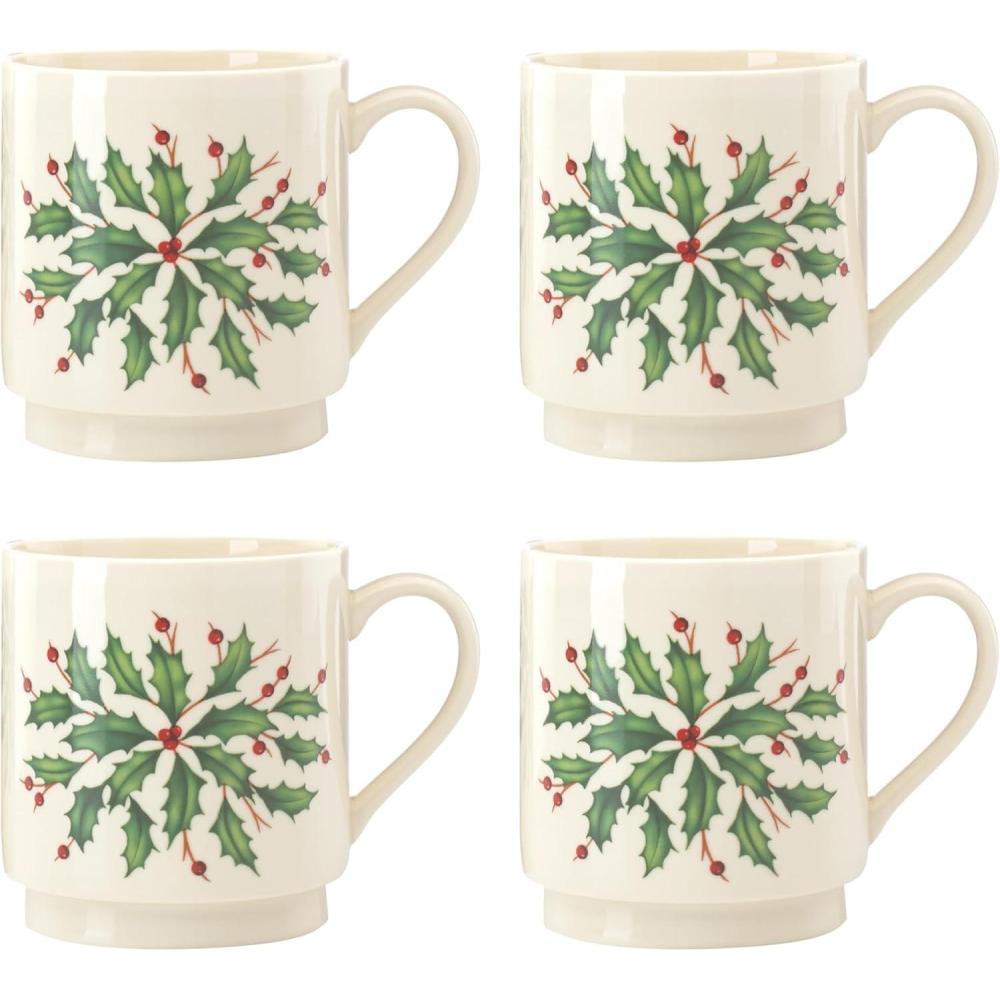 imageLenox 146504030 Holiday Teacup Christmas DrinkwareStackable Mugs