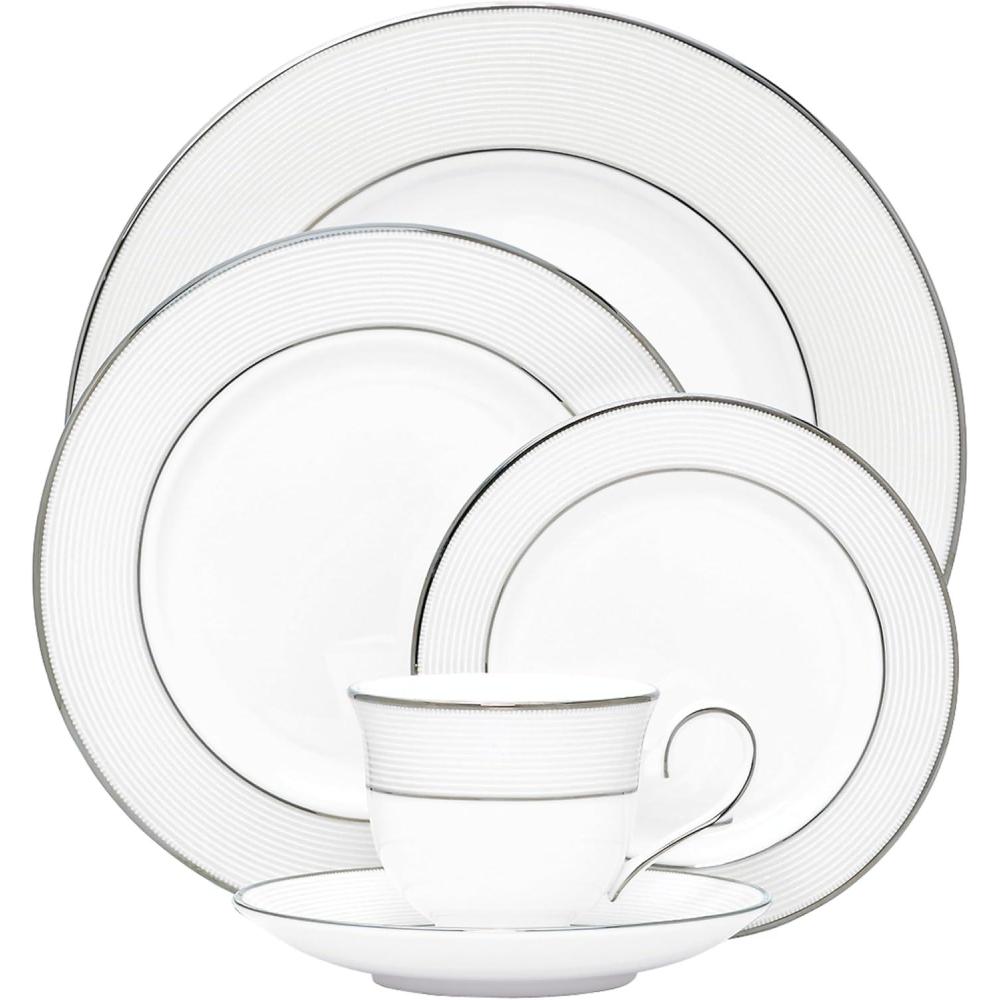 imageLenox 806503 Opal Innocence Stripe Teacup 6 oz5Piece Place Setting