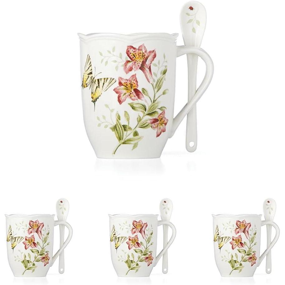 imageLenox 808071 Butterfly Meadow Espresso Cup And SaucerMug with Spoon