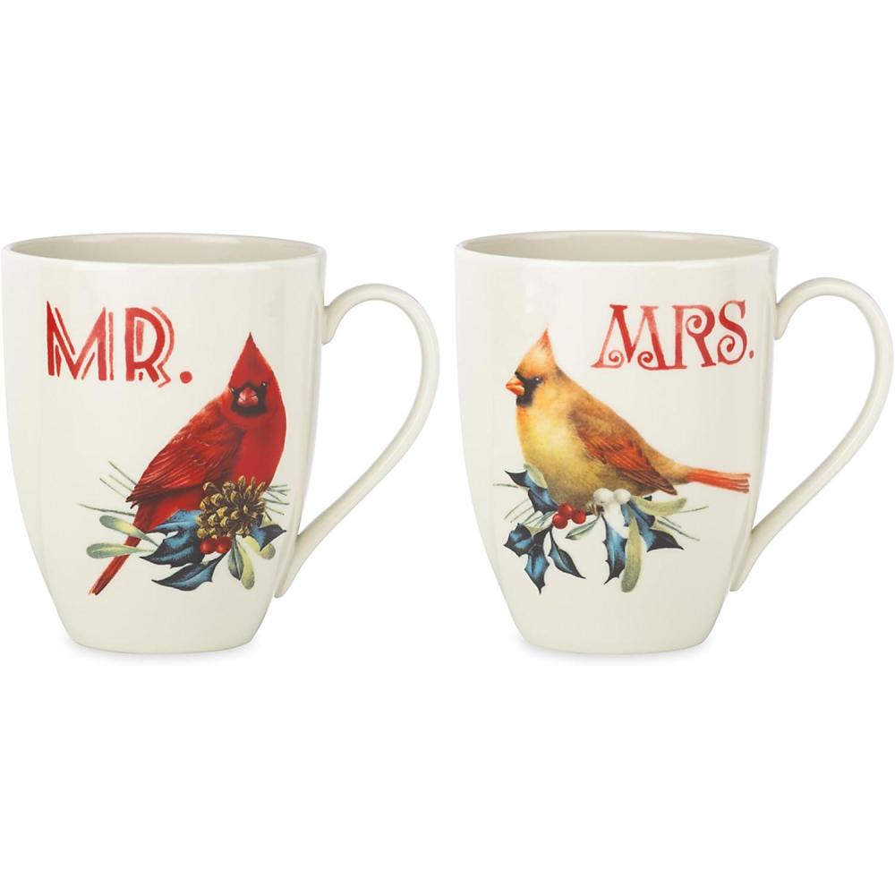 imageLenox 863973 Winter Greeting 2Piece Mr amp Mrs Mug Set Christmas Drinkware Holiday HostingMugs Set of 2