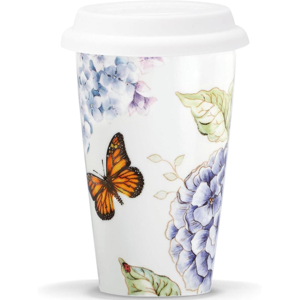 imageLenox 896462 Butterfly Meadow Blue Thermal Travel Mugs Set Of 210 Ounces