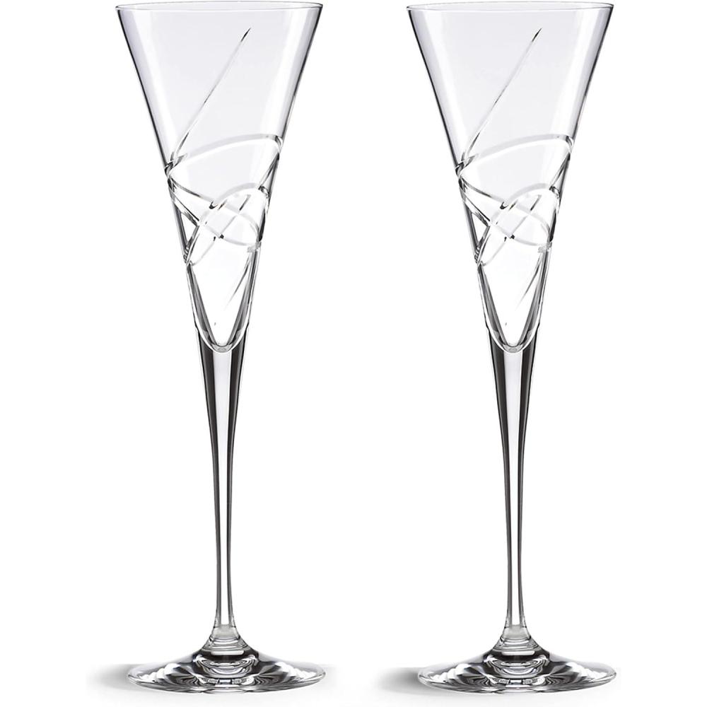 imageLenox Adorn Crystal 2Piece Toasting Flute Set 2 Count Clear 7oz