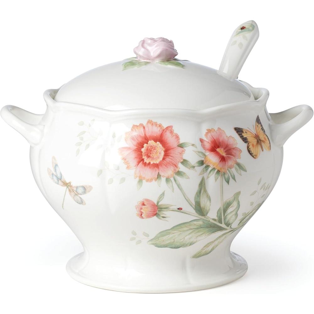imageLenox Butterfly Meadow 2Piece Latte Mug Set 170 LB MultiSoup ToureenLadle