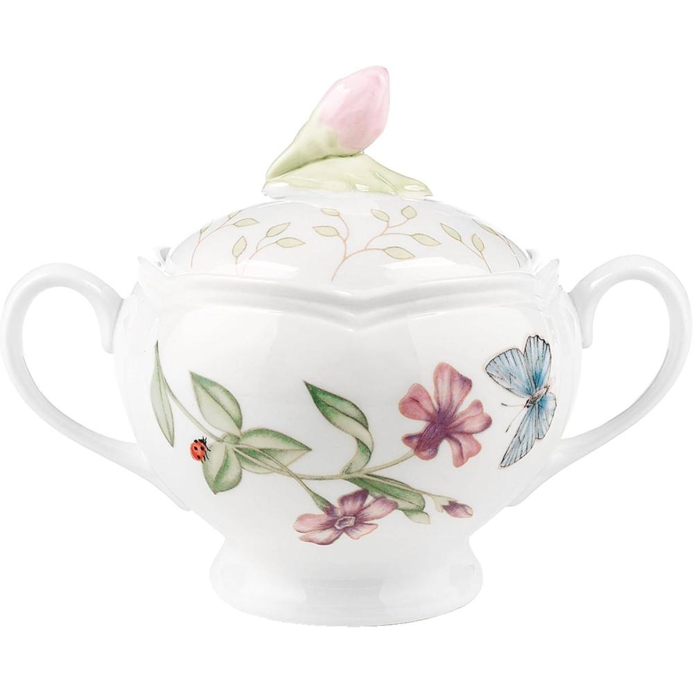 imageLenox Butterfly Meadow 8Piece Tea Set Service for 2 White1 Count Pack of 1