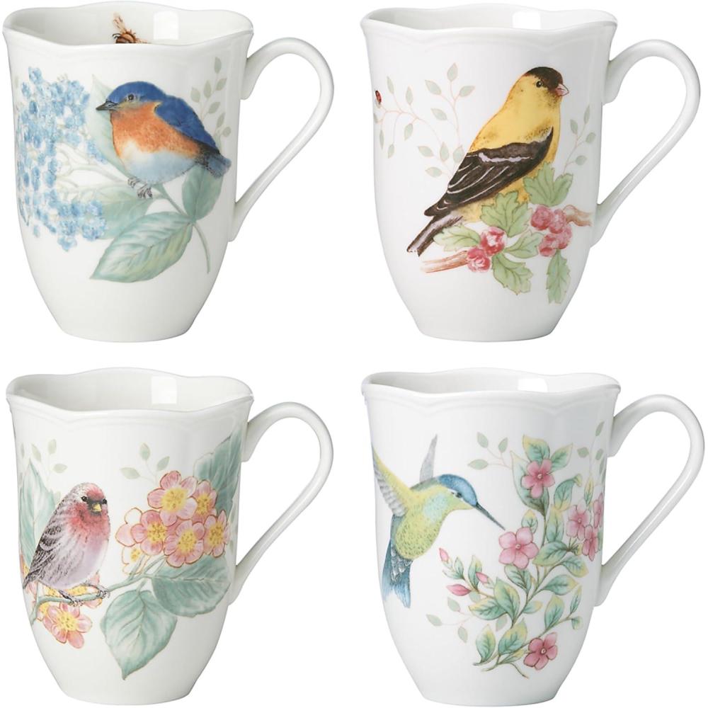 imageLenox Butterfly Meadow Flutter Porcelain Mugs Set of 4 MulticolorMugs Set of 4