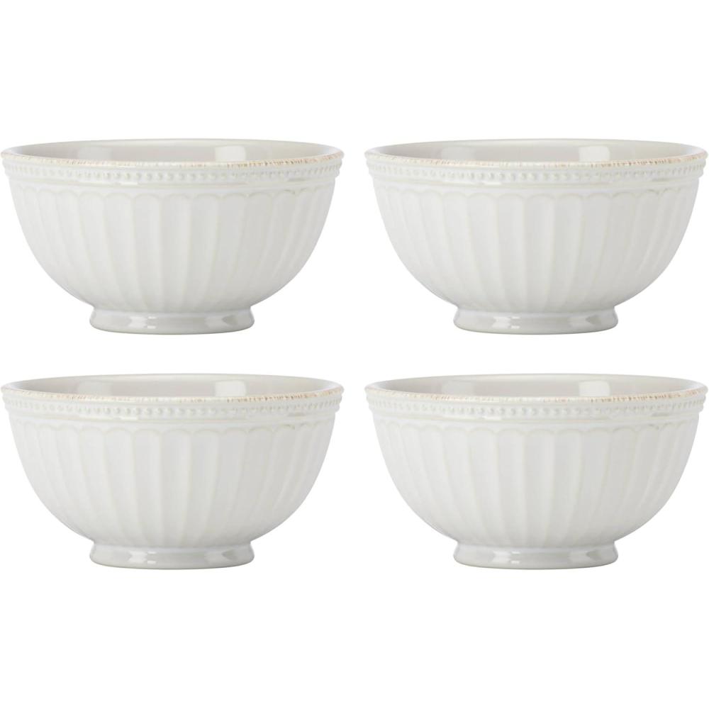 imageLenox French Perle Groove 2Piece Latte Mug Set 230 LB WhiteAllPurpose Bowls  Set of 4