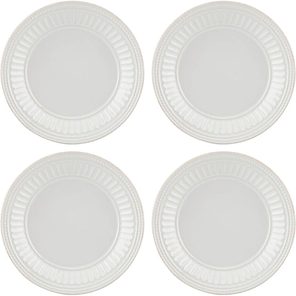 imageLenox French Perle Groove 2Piece Latte Mug Set 230 LB WhiteDessert Plates  Set of 4