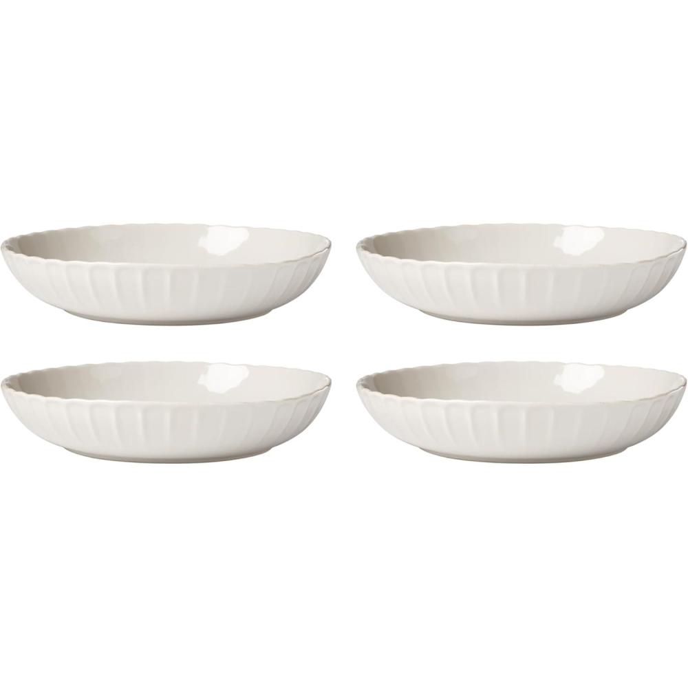 imageLenox French Perle Groove 2Piece Latte Mug Set 230 LB WhiteDinner Bowls Set of 4