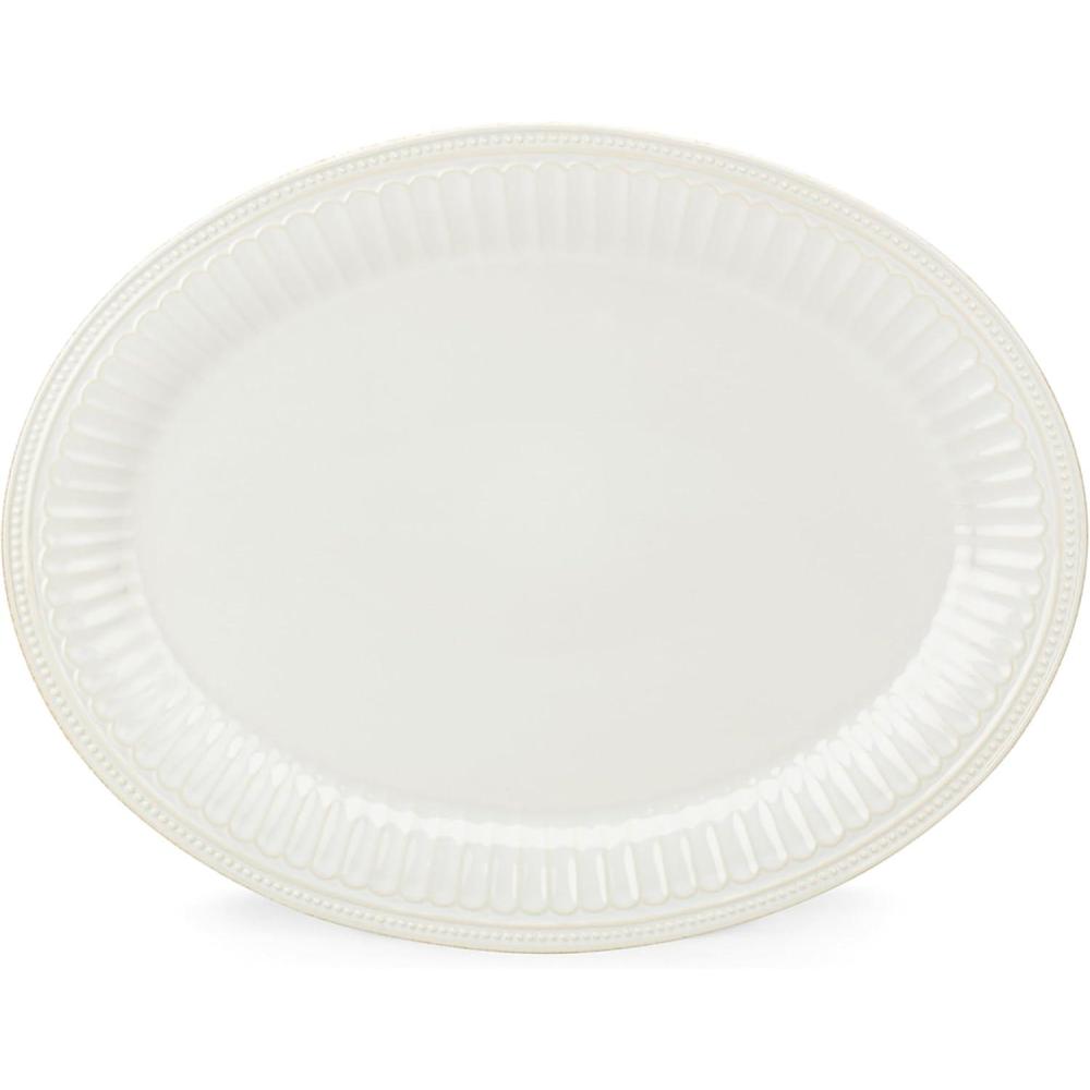 imageLenox French Perle Groove 2Piece Latte Mug Set 230 LB WhitePlatter