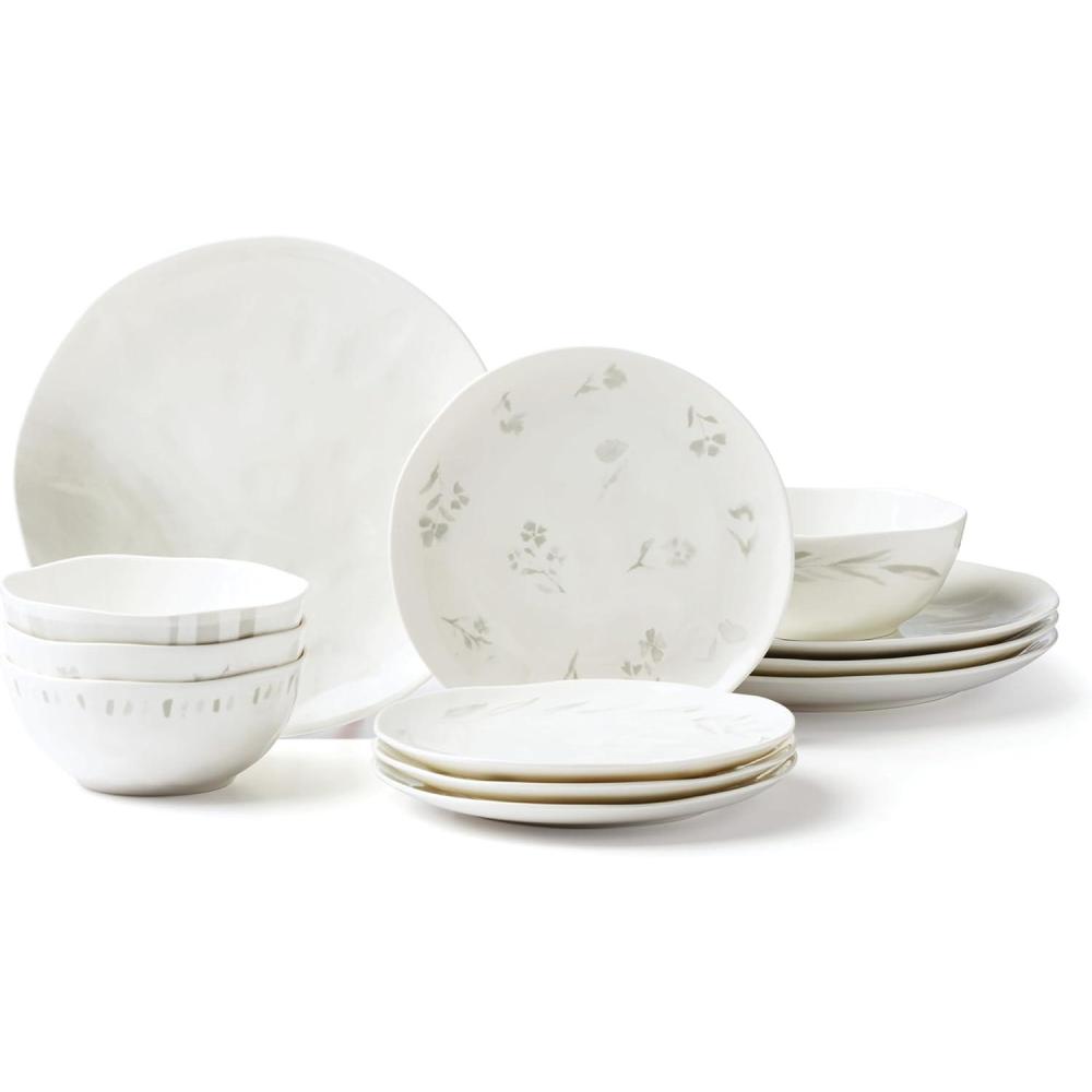 imageLenox Oyster Bay 4Pc Mugs 275 White12Piece Dinnerware Set