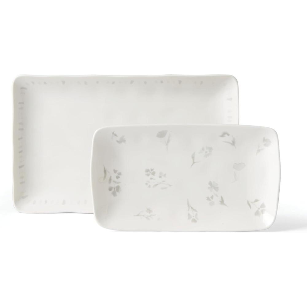 imageLenox Oyster Bay 4Pc Mugs 275 WhiteServing Platters Set of 2