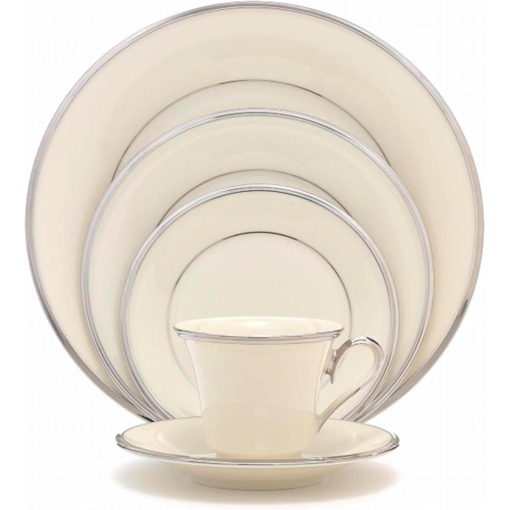 imageLenox Solitaire Teacup Cup ivoryplatinum5Piece Place Setting