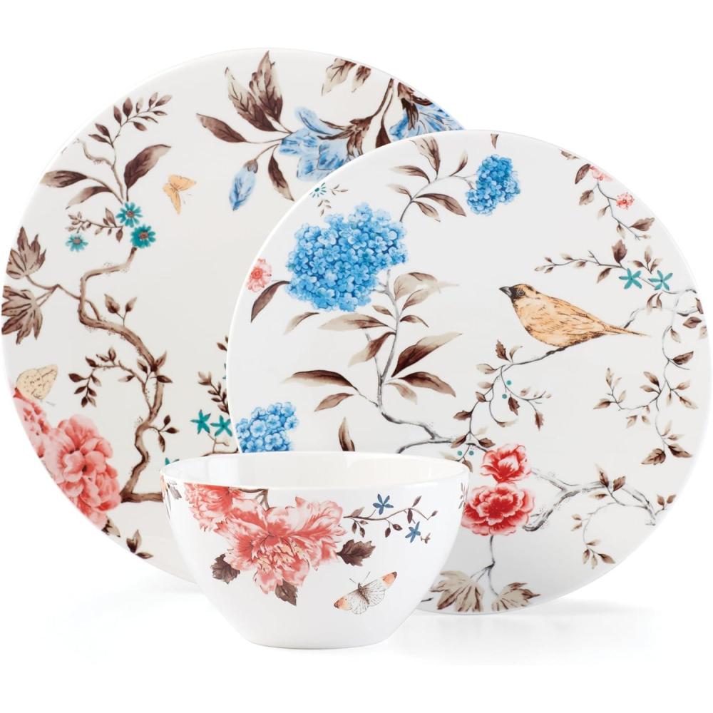 imageLenox Sprig amp Vine Teapot 200 LB Multi12Piece Dinnerware Set
