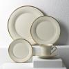 Lenox 140104040 Eternal Saucer, 1 Piece, Porcelain, 6″ x 6″, Service for 1, Porcelain(5-Piece Place Setting)