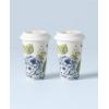 Lenox 896462 Butterfly Meadow Blue Thermal Travel Mugs, Set Of 2(4 Count)