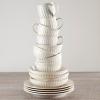 Lenox French Perle Groove 2-Piece Latte Mug Set, 2.30 LB, White(12-Piece Place Setting  Pasta Bowl)