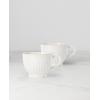 Lenox French Perle Groove 2-Piece Latte Mug Set, 2.30 LB, White(Latte Mugs  Set of 2)