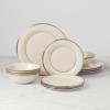 Lenox Solitaire Teacup, Cup, ivory/platinum(12-Piece Dinnerware Set)