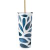 Lenox 895898 Blue Bay Ikat Pattern Stainless Steel Cocktail Tumbler(Leaf)
