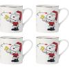 Lenox 896325 Snoopy Christmas Mugs, Set of 4
