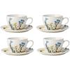 Lenox 898386 Wildflowers Tea Cup & Saucer, Set Of 4