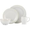 Lenox French Perle Groove 2-Piece Latte Mug Set, 2.30 LB, White(4-Piece Place Setting)
